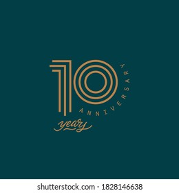 10 years anniversary pictogram vector icon, 10th year birthday logo label.