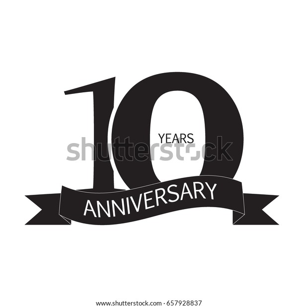 10 Years Anniversary Pictogram Vector Icon Stock Vector (Royalty Free ...