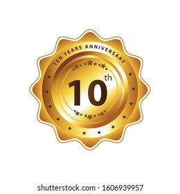 10 Years Anniversary" - Retro Golden badge