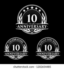 10 years anniversary set. 10th celebration logo collection. Vector and illustration. 