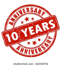 10 Years Anniversary Stamp