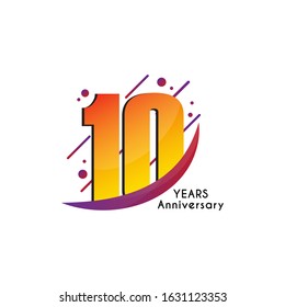 10 Years Anniversary Template Design. Vector Eps 10