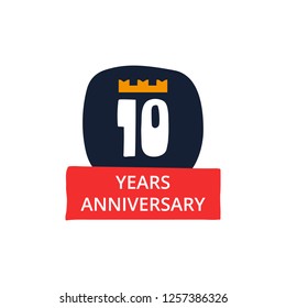 10 years anniversary vector icon, symbol, emblems, logo template design