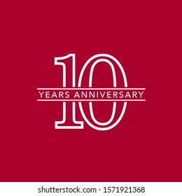 10 years anniversary vector icon, logo. Design element with composition of number and text for 10th anniversary 