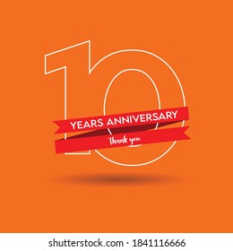 10 years anniversary vector icon, logo. Graphic design element with number and text composition for 10th anniversary