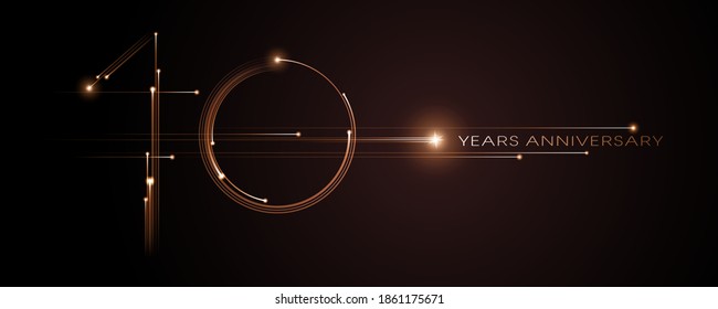 10 years anniversary vector icon, logo. Graphic design element with modern light number on isolated background for 10th anniversary