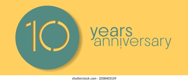 Icono vectorial de 10 años, logo. Elemento de diseño con número de estilo gráfico para el décimo aniversario