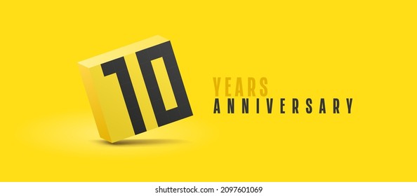 10 years anniversary vector icon, logo. Isolated graphic number for 10th anniversary birthday card or symbol