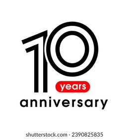 10 years anniversary vector icon, logo. Graphic design element for 10th anniversary