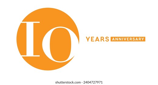 10 years anniversary vector icon, logo. Isolated elegant design with number for 10th anniversary birthday card or symbol