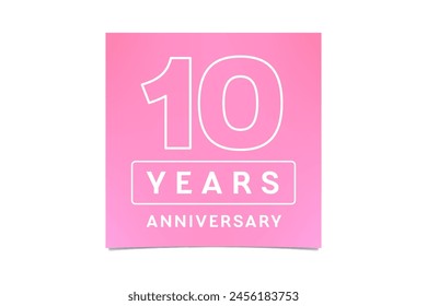 10 years anniversary vector icon, logo. Graphic design element with number and text composition for 10th anniversary. Suitable for card or packaging