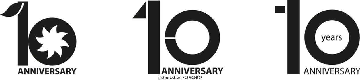 10 YEARS ANNIVERSARY , vector illustration
