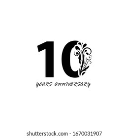 10 years anniversary vector, style  for celebration, logo template