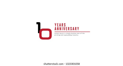 10 Years Anniversary Vector Template Design Illustration.