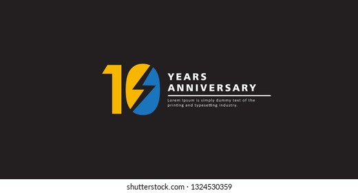 10 Years Anniversary Vector Template Design Illustration.