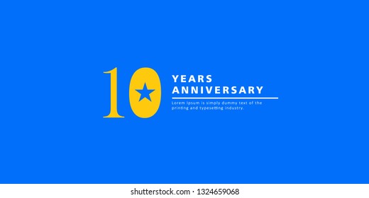 10 Years Anniversary Vector Template Design Illustration.