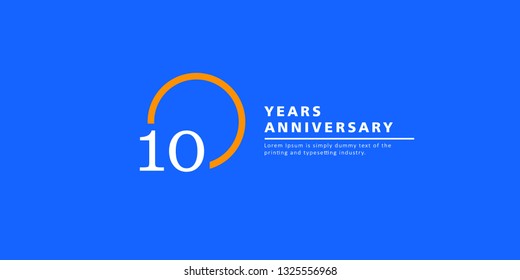 10 Years Anniversary Vector Template Design Illustration.