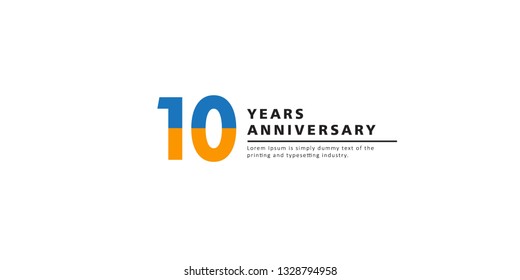10 Years Anniversary Vector Template Design Illustration.