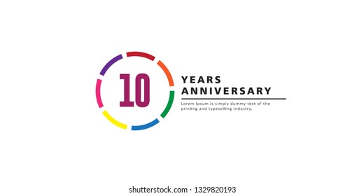 10 Years Anniversary Vector Template Design Illustration.
