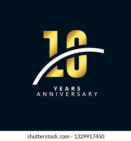 10 Years Anniversary Vector Template Design Illustration.