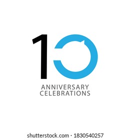 10 Jahre Jubiläum Vektorvorlage.
