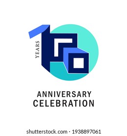 10 years anniversary vector template.