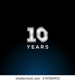 10 Years Anniversary White Number Vector Design