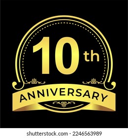 10 Years Annyversary Celebration. Vector Illustration.