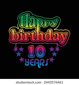 10 Years  Birthday Celebrating. A Community Organized Event. Colorful Design