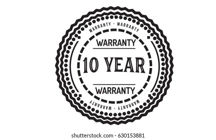10 years black warranty label icon vector vintage stamp