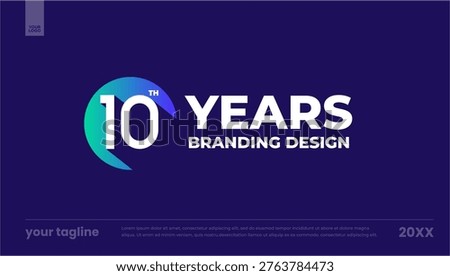 10 years branding design circle logo mark banner template
