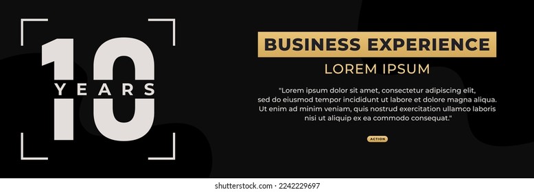 10 years in business or 10 years experience vector illustration. Best 10 years experience. 10 years in business vector template. Perfect for banners about ability experience.