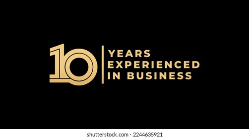 10 years in business or more than 10 years experienced vector illustration. Best 10 years experience. 10 years experience vector template. The best for banners about ability experienced.