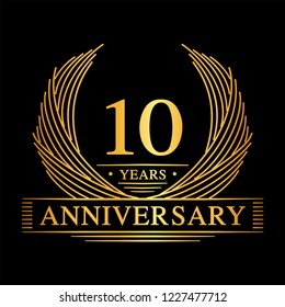 10 Jahre Designvorlage. 10-jähriges Bestehen. Vektorgrafik und Illustration