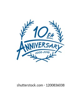 10 years design template. Vector and illustration. 10years logo.