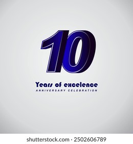 10 years of excelence anniversary celebration , vector template design illustration