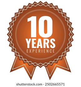 Logotipo del Vector del icono de la insignia de la experiencia 10 años
