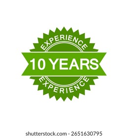  Icono de la experiencia de 10 años aislado en fondo blanco
