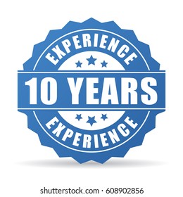 10 years experience vector icon illustration isolated on white background