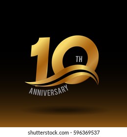 10 years golden anniversary logo celebration