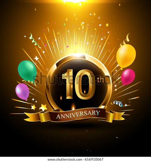 10 Ans De Celebration Du Logo Image Vectorielle De Stock Libre De Droits