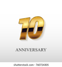 10 Years Golden Anniversary Vector Logo Design Isolated on White Background 