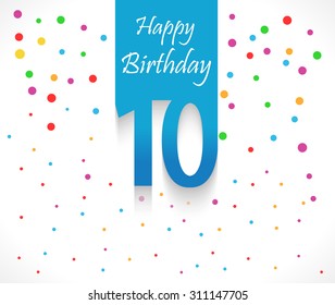 10 Years Happy Birthday Background Card Stock Vector (Royalty Free ...