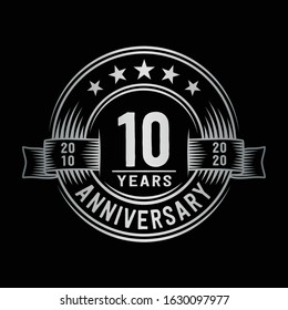 10 years logo design template. 10th anniversary vector and illustration.
