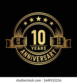 10 years logo design template. 10th anniversary vector and illustration.