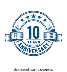10 years logo design template. 10th anniversary vector and illustration.