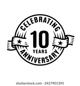 10 Jahre Logo Design Vorlage. Vektor und Illustration zum 10. Jahrestag.