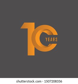 10 Years logo Vector, Design for Anniversary, banner, greeting card or print