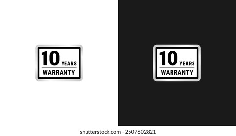 10 years warranty label or 10 years warranty sign vector isolated. The best 10 years warranty label for product packaging design element and more.