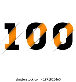 100 1 0 Number Logo Design with a Creative Cut. Creative logo design.